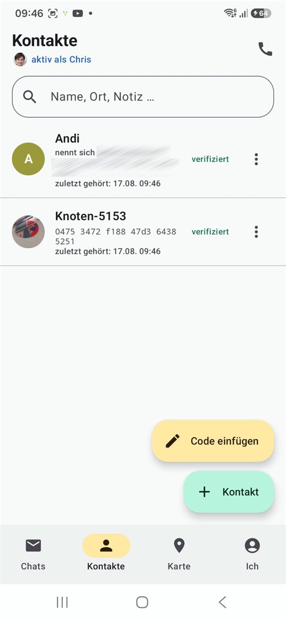 Kontakte — geprüft, mit Sicherheitsnummer
